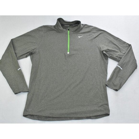 Nike Dri-Fit Element Men's Sweatshirt Size L 1/2 Zip Gray Long Sleeve -Flaws- - Picture 1 of 14
